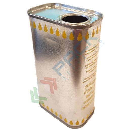 Lattina per olio in banda stagnata, capacità 0,25 Lt, bocca Ø 24 mm, colore cromato con gocce gialle (bocchello non incluso), Capacità: 0,250 Lt, Versione: Cromato con Gocce Gialle vendita, produzione, prezzi e offerte