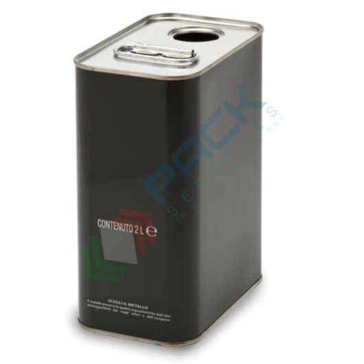 Lattina per olio in banda stagnata, capacità 2 Lt, bocca Ø 32 mm, colore verde anonimo (bocchello non incluso), Capacità: 2 Lt, Versione: Verde Anonimo vendita, produzione, prezzi e offerte