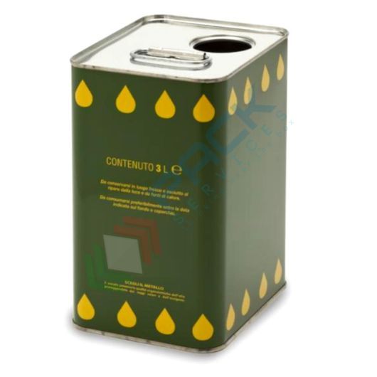 Lattina per olio in banda stagnata, capacità 3 Lt, bocca Ø 32 mm, colore verde con gocce gialle (bocchello non incluso), Capacità: 3 Lt, Versione: Verde con Gocce Gialle vendita, produzione, prezzi e offerte