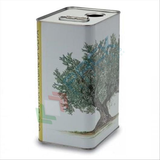 Lattina per olio in banda stagnata, capacità 5 Lt, bocca Ø 32 mm, colore bianco con albero (bocchello non incluso), Capacità: 5 Lt, Versione: Bianco con Albero vendita, produzione, prezzi e offerte
