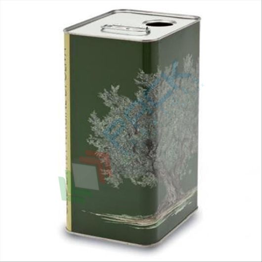 Lattina per olio in banda stagnata, capacità 5 Lt, bocca Ø 32 mm, colore verde con albero (bocchello non incluso), Capacità: 5 Lt, Versione: Verde con Albero vendita, produzione, prezzi e offerte