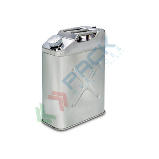 Tanica per benzina in acciaio inox, capacità 20 Litri, omologata ADR/ONU, con beccuccio travastore interno (incluso), Tipologia: Standard, Capacità: 20 Lt, Colore: Grigio, Rubinetto: NO, Versione: Acciaio Inox vendita, produzione, prezzi e offerte