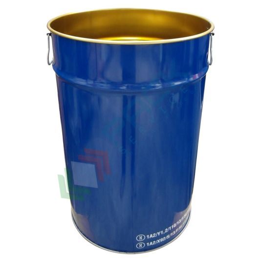 Fusto in ferro conico apertura totale, capacità 60 Lt, ADR/ONU per solidi e liquidi, coperchio con cravatta (escluso), corpo blu interno laccato, Tipologia: Apertura Totale Conici, Capacità: 60 Lt, Confezionamento: Sfuso, Maniglie: 2 Maniglie Laterali, Ideale per: Liquidi & Solidi, Colore Esterno / Interno: Blu / Laccato vendita, produzione, prezzi e offerte