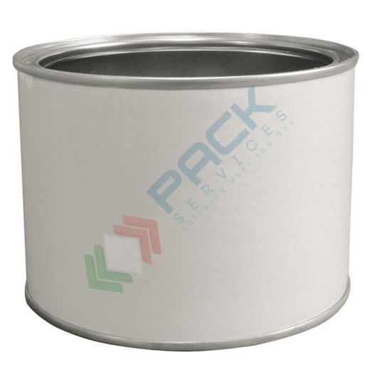 Barattolo in metallo cilindrico 500 ml, Mis. 109 Ø x 80 H mm, colore corpo bianco, interno grezzo, coperchio a pressione (escluso), Tipologia: Barattoli Metallo, Capacità: 500 ml vendita, produzione, prezzi e offerte