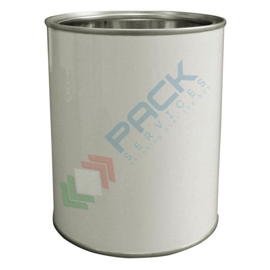 Barattolo in metallo cilindrico 1000 ml, Mis. 109 Ø x 132 H mm, colore corpo bianco, interno grezzo, coperchio a pressione (escluso), Capacità: 1000 ml vendita, produzione, prezzi e offerte