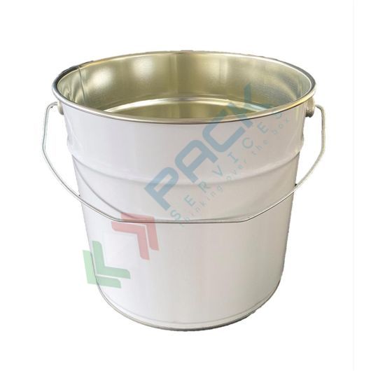 Secchio in metallo conico 3,4 Lt, Mis. Ø sup. 180 x Ø inf. 165 x 158 H mm, omologato ONU per liquidi, con manico, interno grezzo, Tipologia: Secchio Conico, Capacità: 3,4 Lt, Colore Esterno / Interno: Bianco / Grezzo vendita, produzione, prezzi e offerte