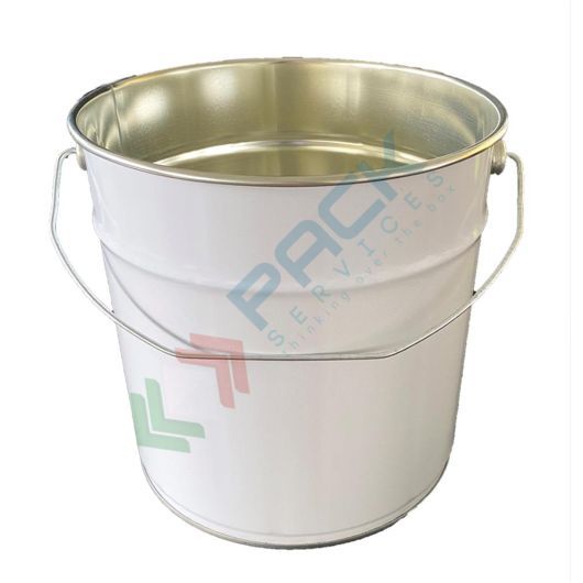 Secchio in metallo conico 5,9 Lt, Mis. Ø sup. 198 x Ø inf. 187 x 217 H mm, omologato ONU per liquidi, con manico, interno grezzo, Capacità: 5,9 Lt, Colore: Bianco, Colore Interno: Grezzo vendita, produzione, prezzi e offerte