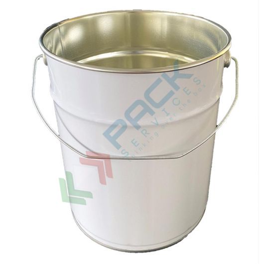 Secchio in metallo conico 12,7 Lt, Mis. Ø sup. 240 x Ø inf. 225 x 310 H mm, omologato ONU per liquidi, con manico, interno grezzo, Tipologia: Secchio Conico, Capacità: 12,7 Lt, Colore Esterno / Interno: Bianco / Grezzo vendita, produzione, prezzi e offerte