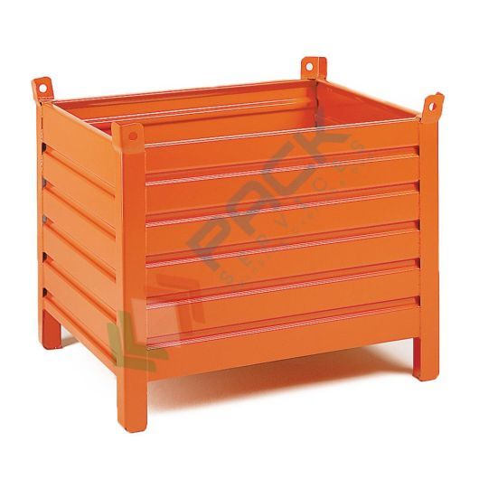Contenitore metallico industriale in lamiera, 4 piedi, Mis. 800 L x 600 P x 695 H mm, arancio RAL 2004, Tipologia: In Lamiera, Base: 4 Piedi, Mis. Base (cm): 60 x 80, Altezza (cm): 69,5, Versione: Standard, Portata (Kg): 600 vendita, produzione, prezzi e offerte
