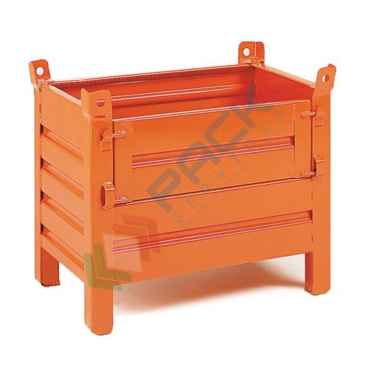 Contenitore metallico industriale in lamiera, 4 piedi, Mis. 1200 L x 800 P x 995 H mm, anta apribile, arancio RAL 2004, Tipologia: In Lamiera, Base: 4 Piedi, Mis. Base (cm): 80 x 120, Altezza (cm): 99,5, Versione: 1 Anta Apribile, Portata (Kg): 800, 2 image vendita, produzione, prezzi e offerte