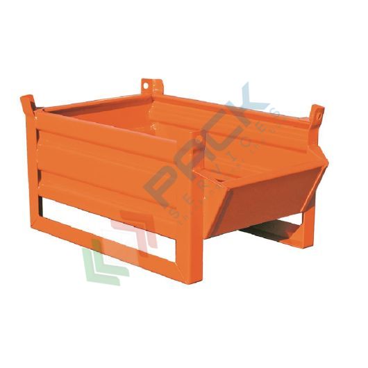 Contenitore metallico industriale in lamiera, bocca di lupo, 2 slitte lato lungo, Mis. 630 L x 450 P x 370 H mm, arancio RAL 2004, Tipologia: 2 Slitte Lato Lungo, Mis. Base (cm): 45 x 63, Altezza (cm): 37 vendita, produzione, prezzi e offerte