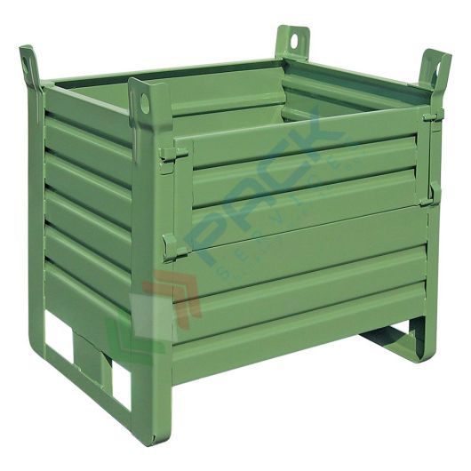 Contenitore metallico industriale in lamiera, 2 slitte lato corto, Mis. 1200 L x 800 P x 910 H mm, anta apribile, arancio RAL 2004, Tipologia: In Lamiera, Base: 2 Slitte Lato Corto, Mis. Base (cm): 80 x 120, Altezza (cm): 91, Versione: 1 Anta Apribile, Portata (Kg): 1500, 2 image vendita, produzione, prezzi e offerte