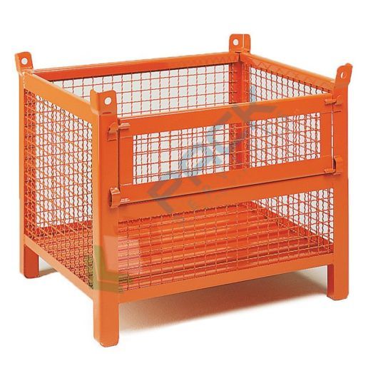 Contenitore metallico industriale in rete, 4 piedi, Mis. 1200 L x 1000 P x 1125 H mm, anta apribile, arancio RAL 2004, Tipologia: 4 Piedi, Mis. Base (cm): 100 x 120, Altezza (cm): 112,5, Ante nr.: 1 Apribile, Portata (Kg): 800 vendita, produzione, prezzi e offerte
