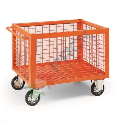 Contenitore metallico industriale in rete, 4 ruote, Mis. 1500 L x 800 P x 840 H mm, portata 800 Kg, arancio RAL 2004, Tipologia: In Rete, Base: 4 Ruote, Mis. Base (cm): 80 x 150, Altezza (cm): 84, Versione: Standard, Portata (Kg): 800 vendita, produzione, prezzi e offerte