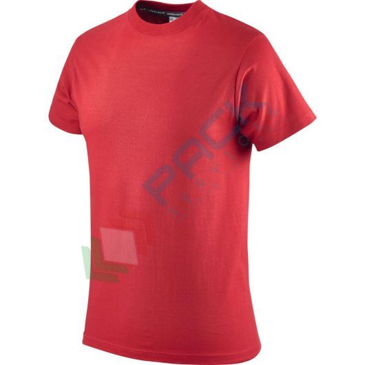 Maglietta da lavoro 100% in cotone, 150 gr/m2, mezza manica con girocollo, colore rosso, Taglia: L