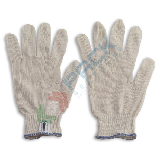Guanti da lavoro foderati 100% in cotone, a filo continuo 2 capi, modello economico, ideali per rischi minimi, colore grezzo vendita, produzione, prezzi e offerte