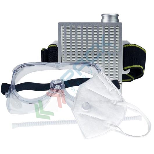Kit mascherina riutilizzabile con filtro H13HEPA e occhiali protettivi, fattore di protezione > FFP2