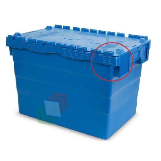 Cassetta in plastica (PP) sovrapponibile ed inseribile, capacità 78 Lt, Mis. 600 L x 400 P x 416 H mm - COPERCHIO E CASSA SBECCATI vendita, produzione, prezzi e offerte