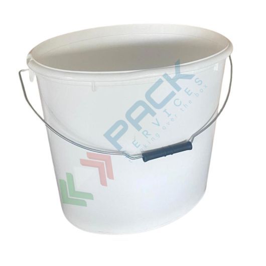 Secchio plastica (PP) ovale, capacità 18 Lt, Mis. Ø 256 x 324 H mm, manico in metallo, coperchio a pressione (escluso), Tipologia: Ovali, Capacità: 18 Lt, Colore: Bianco, Omologazione ADR: No, Maniglie: Manico in Metallo vendita, produzione, prezzi e offerte