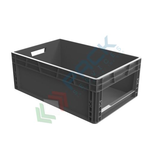 Cassetta in plastica (PP) sovrapponibile con finestra, 45 Lt, mis. 600 L x 400 P x 220 H mm, base chiusa, maniglie passanti, Tipologia: Con Finestra, Per Alimenti: NO, Mis. Base (cm): 40 x 60, Altezza (cm): 22 vendita, produzione, prezzi e offerte