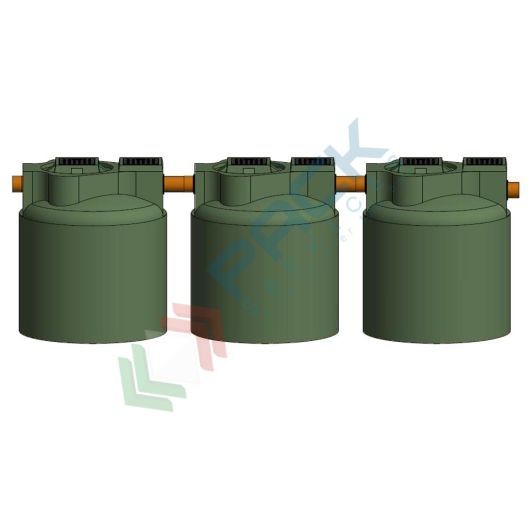 Fossa settica tricamerale, A.E. 16, Mis. Ø 4000 x 1400 H mm, capacità 1600 Lt, Tipologia: Fossa Settica, Capacità: 1600 Lt, Corpo: Liscio, Versione: Tricamerale vendita, produzione, prezzi e offerte