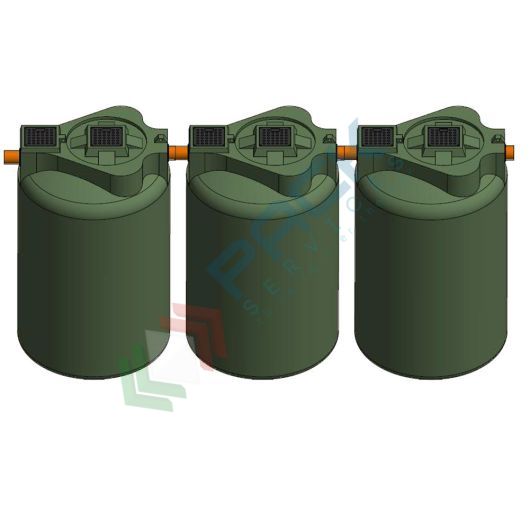 Fossa settica tricamerale, A.E. 30, Mis. Ø 4500 x 2300 H mm, capacità 3500 Lt, Tipologia: Fossa Settica, Capacità: 3500 Lt, Corpo: Liscio, Versione: Tricamerale vendita, produzione, prezzi e offerte