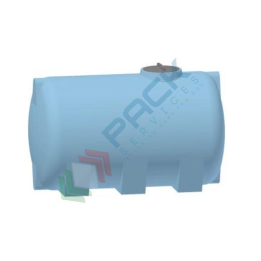 Serbatoio acqua in plastica (PE), cilindrico orizzontale con piedini, capacità 3460 Lt, Mis. 1400 L x 2400 P x 1500 H mm, colore azzurro, Tipologia: Cilindrico Orizzontale, Versione: con Piedi d'Appoggio, Capacità: 3460 Lt vendita, produzione, prezzi e offerte