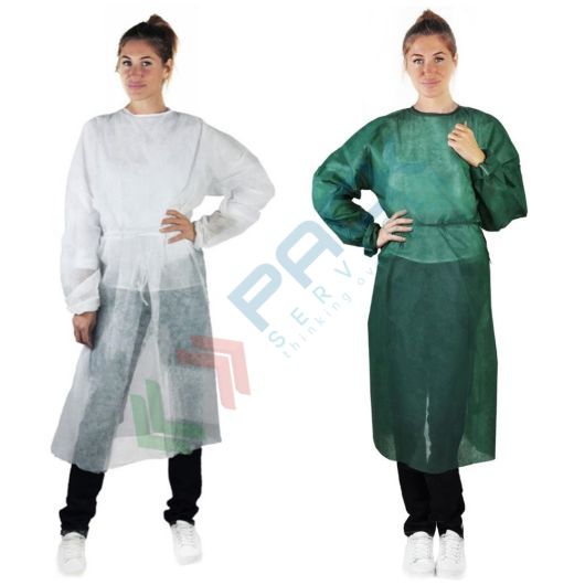 Camice Monouso In TNT Tecno Hospital - DPI 1&deg; Categoria Con Elastico Ai Polsi, Made In Italy