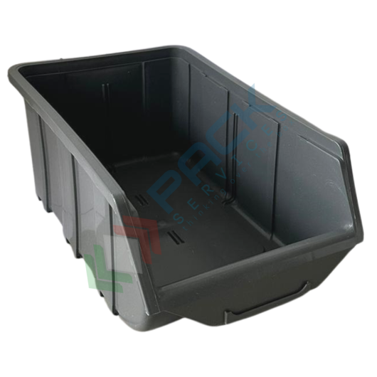 Contenitore bocca di lupo sovrapponibile, in plastica (PP), capacità 8,75 Litri, Mis. 219 L x 368 P x 148 H mm, con linguetta posteriore, colore grigio, Tipologia: Sovrapponibile, Capacità: 8,75 Lt, Colore: Grigio vendita, produzione, prezzi e offerte