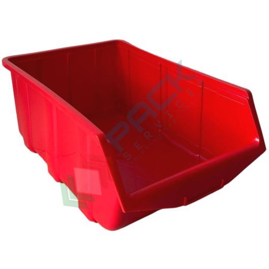 Contenitore bocca di lupo sovrapponibile, in plastica (PP), capacità 25 Litri, Mis. 314 L x 505 P x 191 H mm, con linguetta posteriore, colore rosso, Tipologia: Sovrapponibile, Capacità: 25 Lt, Colore: Rosso vendita, produzione, prezzi e offerte