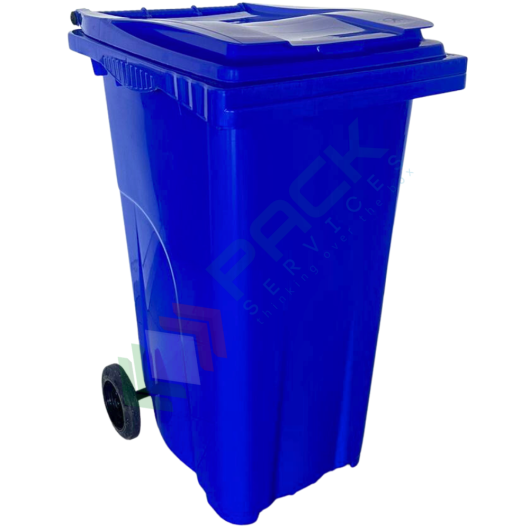 Bidone spazzatura per la raccolta differenziata rifiuti, capacità 240 Lt, certificato UNI EN 840, per uso esterno, colore blu, Tipologia: Bidone, Capacità: 240 Lt, Versione: Coperchio a Cerniera, Colore: Blu vendita, produzione, prezzi e offerte