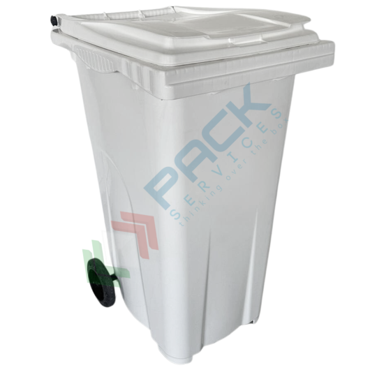 Bidone spazzatura per la raccolta differenziata rifiuti, capacità 240 Lt, certificato UNI EN 840, per uso esterno, colore bianco, Tipologia: Bidone, Capacità: 240 Lt, Versione: Coperchio a Cerniera, Colore: Bianco vendita, produzione, prezzi e offerte