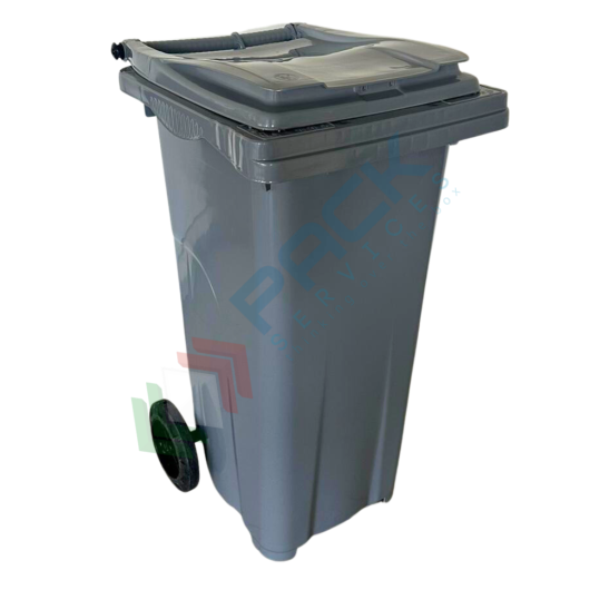 Bidone spazzatura per la raccolta differenziata rifiuti, capacità 120 Lt, certificato UNI EN 840, per uso esterno, colore grigio, Tipologia: Bidone, Capacità: 120 Lt, Versione: Coperchio a Cerniera, Colore: Grigio vendita, produzione, prezzi e offerte