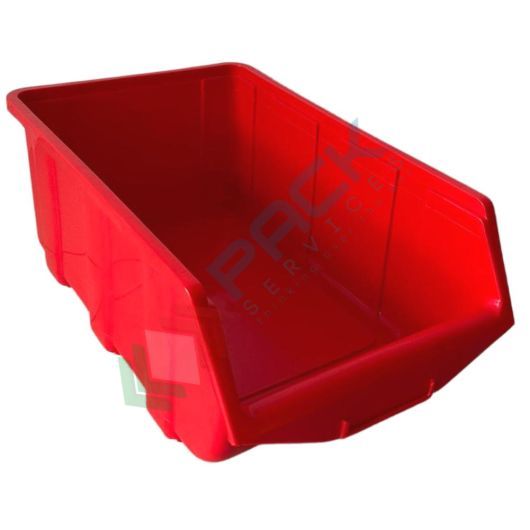 Contenitore bocca di lupo sovrapponibile, in plastica (PP), capacità 15 Litri, Mis. 264 L x 434 P x 168 H mm, con linguetta posteriore, colore rosso, Tipologia: Sovrapponibile, Capacità: 15 Lt, Colore: Rosso vendita, produzione, prezzi e offerte