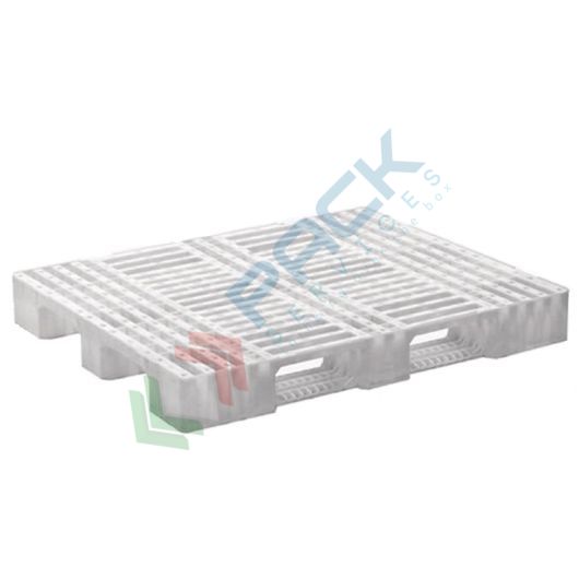 Pallet in plastica (HDPE), Mis. 1000 L x 1200 P x 150 H mm, con 3 traverse, piano forato, portata statica 4000 Kg, portata dinamica 1500 Kg, Tipologia: Pallet Igienico, Mis. Base (cm): 100 x 120, Altezza (cm): 15, Base: Traverse, Parte Superiore: Forata, Portata Statica (Kg): 4000, Portata Dinamica (Kg): 1500 vendita, produzione, prezzi e offerte