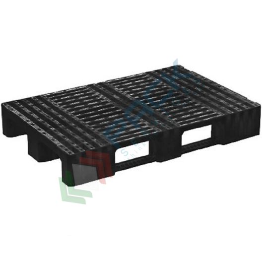 Pallet in plastica riciclata (HDPE), Mis. 800 L x 1200 P x 150 H mm, con 3 traverse, piano forato, portata statica 4000 Kg, portata dinamica 1500 Kg, Tipologia: Pallet Medio, Mis. Base (cm): 80 x 120, Altezza (cm): 15, Base: Traverse, Parte Superiore: Forata, Portata Statica (Kg): 4000, Portata Dinamica (Kg): 1500 vendita, produzione, prezzi e offerte