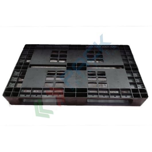 Pallet in plastica riciclata (HDPE), Mis. 800 L x 1200 P x 155 H mm, con 3 traverse, piano forato, portata statica 1700 Kg, portata dinamica 1000 Kg, Tipologia: Pallet Medio, Mis. Base (cm): 80 x 120, Altezza (cm): 15,5, Base: Traverse, Parte Superiore: Forata, Portata Statica (Kg): 1700, Portata Dinamica (Kg): 1000 vendita, produzione, prezzi e offerte