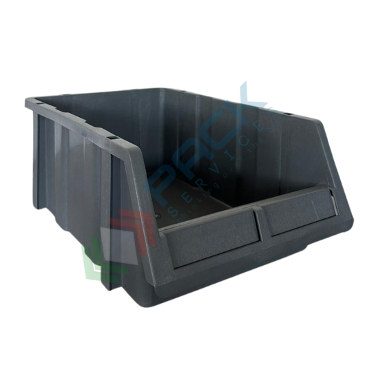 Cassa bocca di lupo in plastica (PP), sovrapponibile e componibile, capacità 11 Lt, Mis. 253 L x 402 P x 150 H mm, colore grigio, Tipologia: Sovrapponibile e Componibile, Capacità: 11 Lt, Colore: Grigio vendita, produzione, prezzi e offerte
