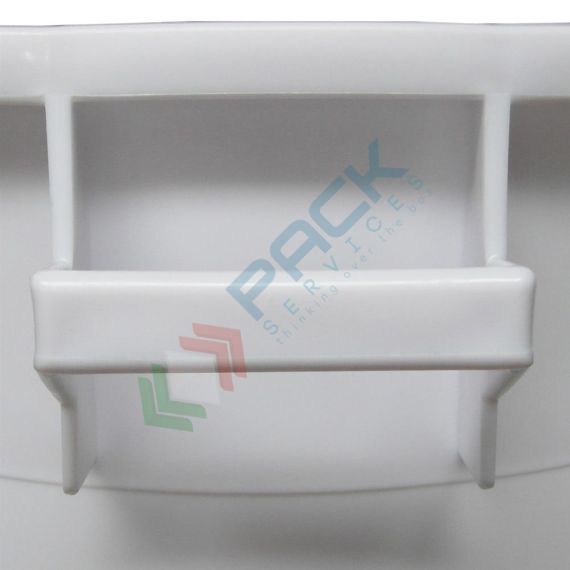 Bidone industriale in plastica (HDPE) 75 Lt, sovrapponibile e inseribile, Mis. Ø 435 x 570 H mm, colore neutro (coperchio escluso), Tipologia: Bidone per Alimenti, Capacità: 75 Lt, Chiusura: Coperchio a Pressione, Contatto Diretto con Alimenti: SI, Colore: Neutro, 4 image vendita, produzione, prezzi e offerte