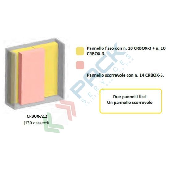 Armadio con cassettiere porta minuteria, capacità 130 cassetti, 2 pannelli fissi + 1 scorrevole, colore grigio chiaro, Tipologia: Scaffale con Pannelli Scorrevoli, Tipo Contenitore: Cassette Portaminuteria, Versione: 2 Fissi + 1 Scorrevole, Cassetti/e nr.: 130, Colore: Grigio Chiaro, Misura: 1270 L x 400 P x 1950 H mm, 6 image vendita, produzione, prezzi e offerte