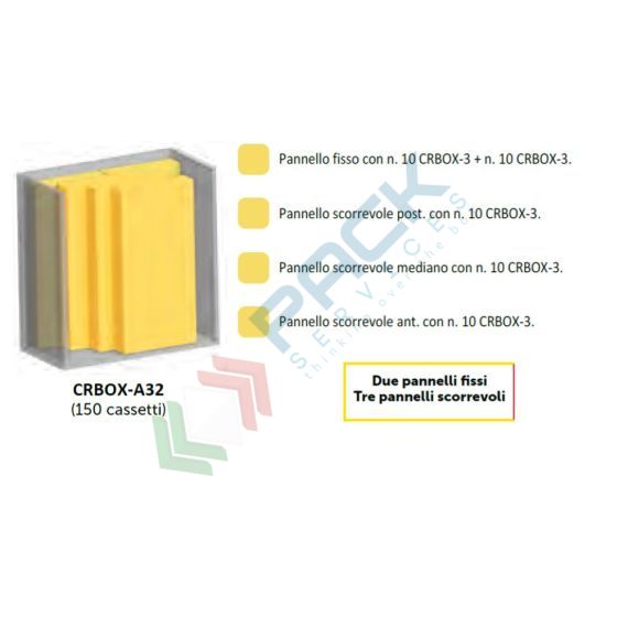 Armadio con cassettiere porta minuteria, capacità 150 cassetti, 2 pannelli fissi + 3 scorrevoli, colore grigio scuro, Tipologia: Scaffale con Pannelli Scorrevoli, Tipo Contenitore: Cassette Portaminuteria, Versione: 2 Fissi + 3 Scorrevoli, Cassetti/e nr.: 150, Colore: Grigio Scuro, Misura: 1270 L x 800 P x 1950 H mm, 6 image vendita, produzione, prezzi e offerte