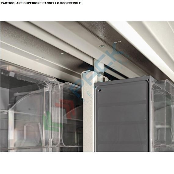 Armadio con cassettiere porta minuteria, capacità 261 cassetti, 3 pannelli fissi + 6 scorrevoli, colore grigio chiaro, Tipologia: Scaffale con Pannelli Scorrevoli, Tipo Contenitore: Cassette Portaminuteria, Versione: 3 Fissi + 6 Scorrevoli, Cassetti/e nr.: 261, Colore: Grigio Chiaro, Misura: 1870 L x 800 P x 1950 H mm, 7 image vendita, produzione, prezzi e offerte