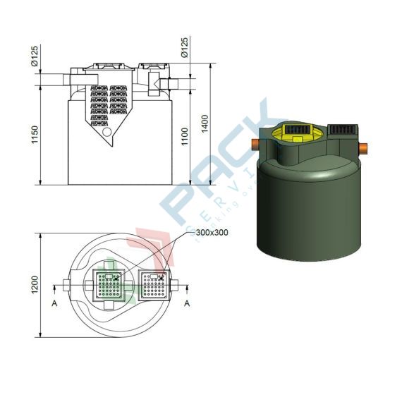 Filtro percolatore anaerobico, A.E. 12, capacità 1600 Lt, Mis. Ø 1200 x 1400 H mm, per il trattamento secondario dei reflui domestici, Utilizzo: Trattamento Secondario, Tipologia: Filtro Percolatore, Volume (Lt): 1600, Versione: Anaerobico, 9 image vendita, produzione, prezzi e offerte