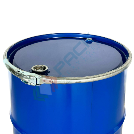 Fusto in ferro cilindrico ad apertura totale, capacità 220 Lt, ADR/ONU per liquidi, Mis. Ø 595 x 885 H mm, corpo blu interno grezzo, coperchio con cravatta e tappi Tri-sure (inclusi), Tipologia: Fusto Apertura Totale Cilindrico, Capacità: 220 Lt, Ideale per: Solidi, Polveri e Liquidi, Ø Diametro (mm): 595, Altezza (mm): 885, Colore Esterno / Interno: Blu - Grezzo, 6 image vendita, produzione, prezzi e offerte