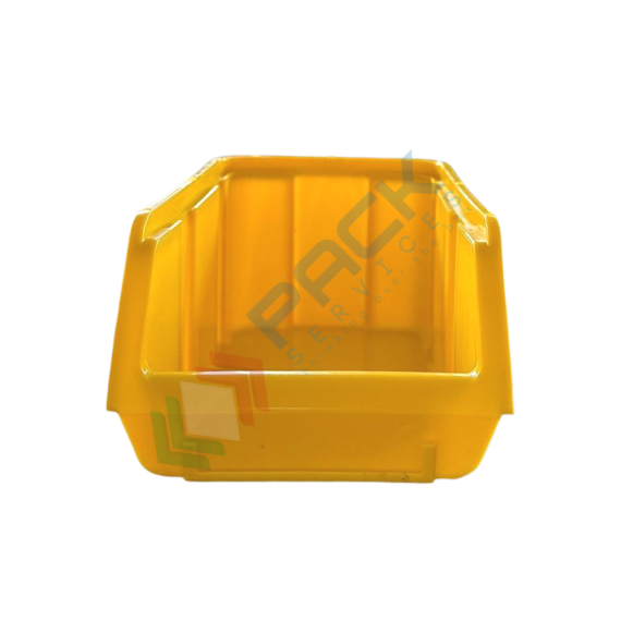 Contenitore bocca di lupo sovrapponibile, in plastica (PP), capacità 1,65 Litri, Mis. 128 L x 204 P x 96 H mm, con linguetta posteriore, colore giallo, Tipologia: Bocca di Lupo Sovrapponibile, Capacità: 1,65 Lt, Colore: Giallo, 3 image vendita, produzione, prezzi e offerte