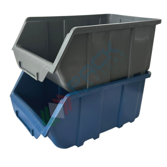 Contenitore bocca di lupo sovrapponibile, in plastica (PP), capacità 15 Litri, Mis. 264 L x 434 P x 168 H mm, con linguetta posteriore, colore blu, Tipologia: Bocca di Lupo Sovrapponibile, Capacità: 15 Lt, Colore: Blu, 9 image vendita, produzione, prezzi e offerte