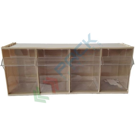Cassettiera madia per minuterie, 4 cassetti basculanti, mis. 600 L x 178 P x 206 H mm, colore nocciola, Tipologia: Cassettiera Madia, Cassetti/e nr.: 4, Colore: Marrone, 2 image vendita, produzione, prezzi e offerte