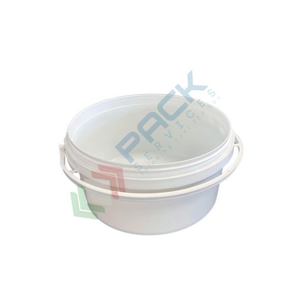 Secchio plastica (PP) conico, capacità 2,4 Lt, Mis. Ø 185 x 102 H mm, manico in plastica, chiusura a pressione (coperchio escluso), Tipologia: Secchio Conico, Capacità: 2,4 Lt, Omologazione ADR: NO, Manico: Plastica, Colore: Bianco, Made In: Italia, 5 image vendita, produzione, prezzi e offerte
