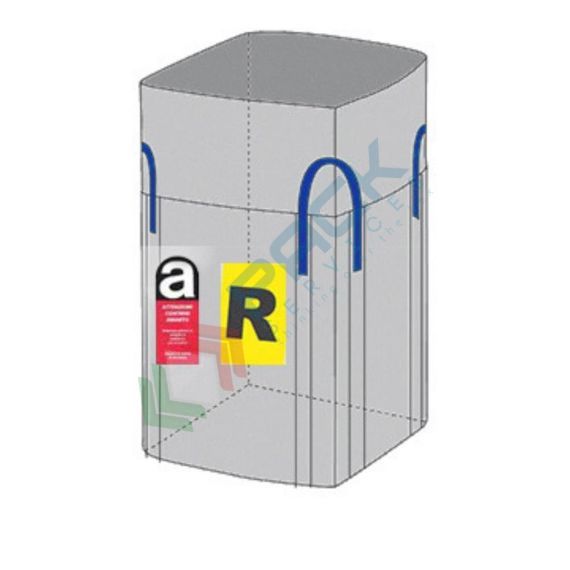 Saccone big bag tubolare, UN13H3Y amianto, Mis. 90 L x 90 P x 120 H cm, SWL 1000 Kg, SF 6:1, caramella/chiuso, Tipologia: Saccone Tubolare (UN13H3Y Amianto), Apertura Superiore: A caramella, Fondo: Chiuso, Misura: 90 x 90 x 120 cm, Capacità di carico (SWL): 1000 Kg, 6 image vendita, produzione, prezzi e offerte