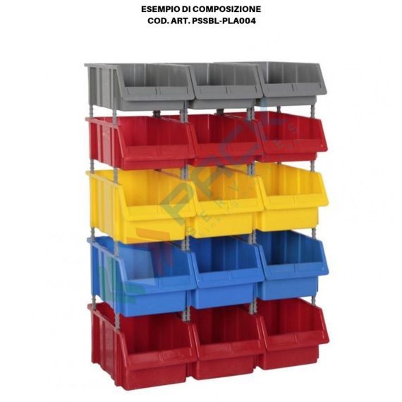 Cassa bocca di lupo in plastica (PP), sovrapponibile e componibile, capacità 7 Lt, Mis. 173 L x 402 P x 150 H mm, colore giallo, Tipologia: Bocca di Lupo Sovrapponibile e Componibile, Capacità: 7 Lt, Colore: Giallo, 19 image vendita, produzione, prezzi e offerte